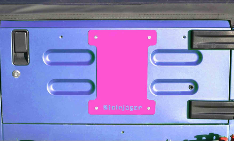 Steinjager, Jeep, Wrangler TJ, Spare Tire Carrier Delete Plate, 1997-2006, Hot Pink, MADE IN USA, J0046387 - Signatureautoparts Steinjager