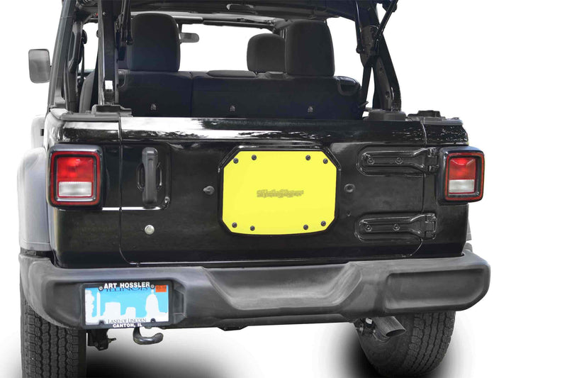 Steinjager, Jeep, Wrangler JL, Spare Tire Carrier Delete Plate, 2018 to Present, Lemon Peel, MADE IN USA, J0048215 - Signatureautoparts Steinjager