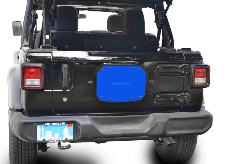 Steinjager, Jeep, Wrangler JL, Spare Tire Carrier Delete Plate, 2018 to Present, Playboy Blue, MADE IN USA, J0048214 - Signatureautoparts Steinjager