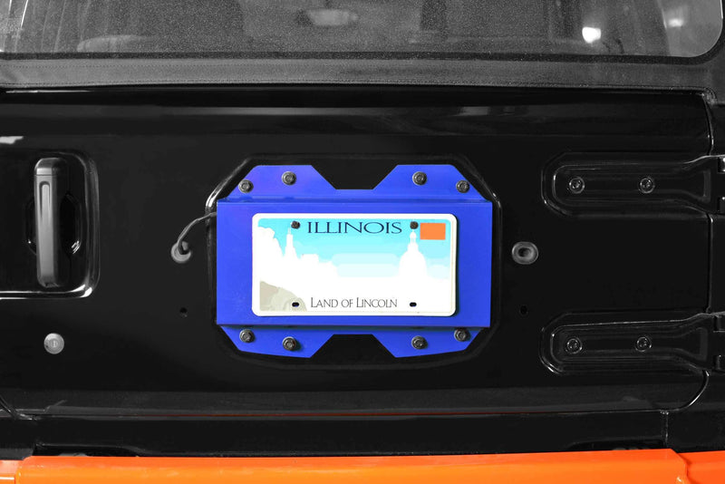 Steinjager, Jeep, Wrangler JL, Rear License Plate Relocator , 2018 to Present, Southwest Blue, MADE IN USA, J0048641 - Signatureautoparts Steinjager