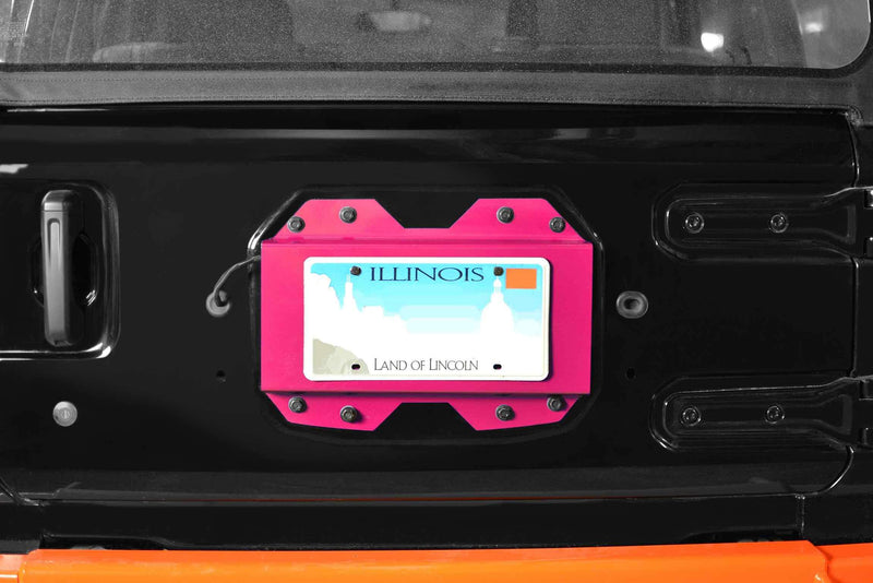 Steinjager, Jeep, Wrangler JL, Rear License Plate Relocator , 2018 to Present, Hot Pink, MADE IN USA, J0048654 - Signatureautoparts Steinjager